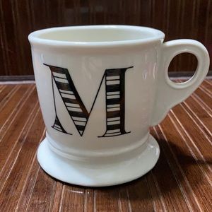Anthropologie Letter “M” Monogram Initial Ceramic Coffee Tea Mug